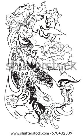 hand drawn asian tattoo design koi stock vector 640757320 hand drawn asian tattoo design koi stock vector 640757320