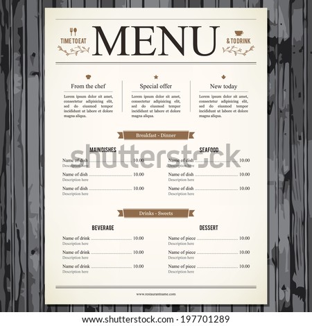 Cafe Menu Stock Images, Royalty-Free Images & Vectors 