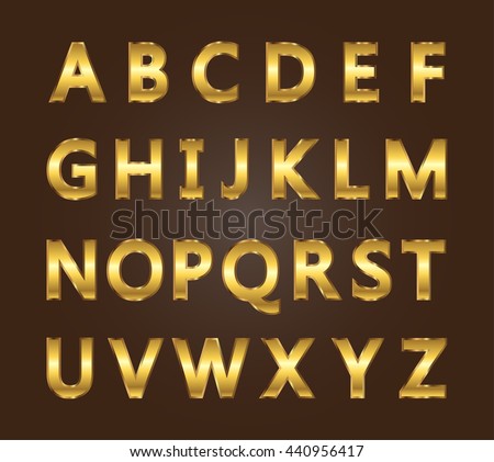 Vector Golden Alphabetgolden Letters Stock Vector 440956417 - Shutterstock