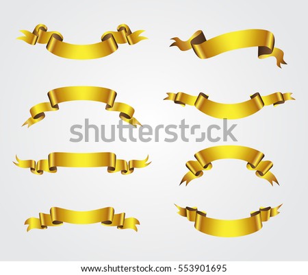 Banner Vector Icon Set Gold Color 스톡 벡터 417968887 - Shutterstock