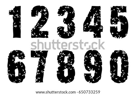 Stencilplate Numbers Military Style Shabby Texture Stock Vector ...