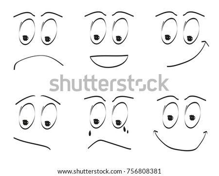 Cartoon Face Emotions Set Stock Vector 139138388 - Shutterstock