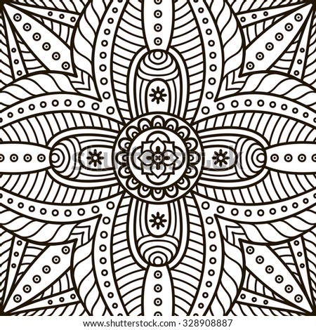Mandala Coloring Page Vintage Decorative Elements Oriental Pattern Vector Illustration Islam