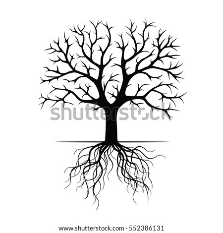 Silhouette Tree Roots Stock Illustration 73606609 - Shutterstock