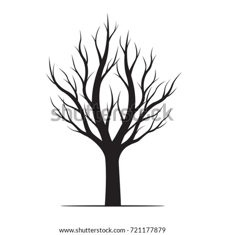 Black Vector Simple Tree Without Leaves Stock Vector 602174123
