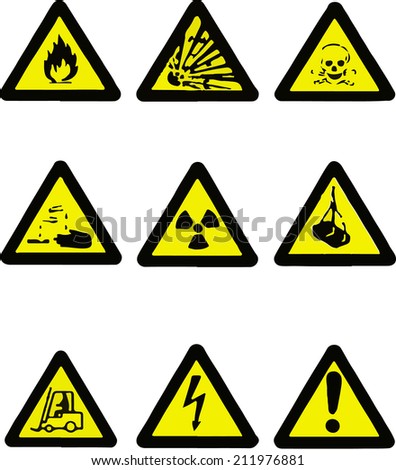 Vector Illustration Set Different Hazmat Warning Stock Vector 43851850 ...