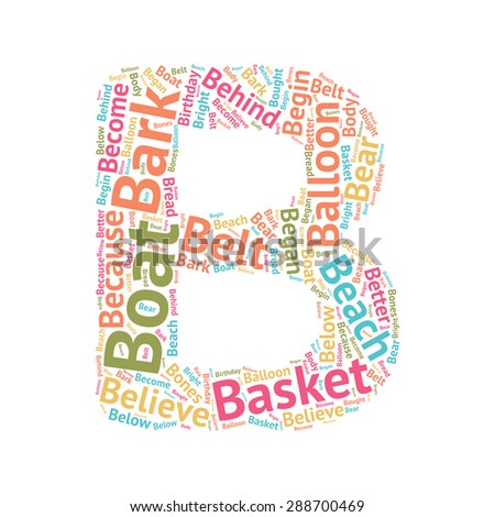 Cute Word Cloud Abc Letters Series Stock Vector 288700382 - Shutterstock