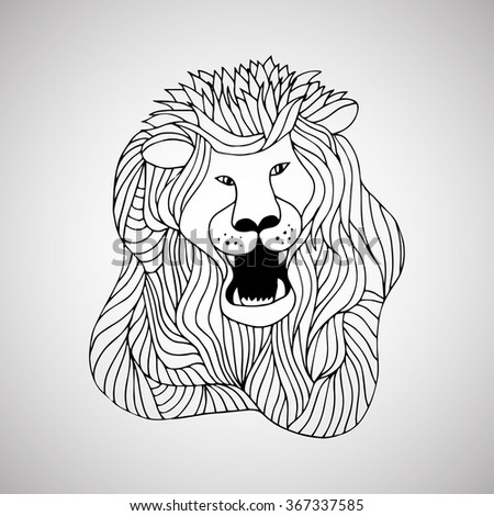Lions Head Crown Your Design Stock Vector 618594455 - Shutterstock