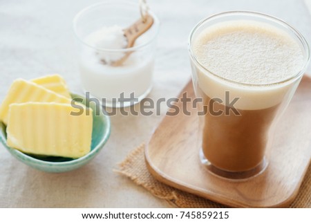 Bulletproof Coffee Blended Organic Grass Fed Stock Photo Royalty Free 745859215 Bulletproof Coffee Blended Organic Grass Fed Stock Photo Royalty Free 745859215