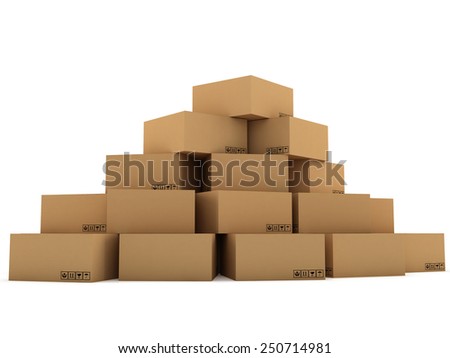 Carton Boxes Set Vector Flat Cartoon Stock Vector 413850007 - Shutterstock