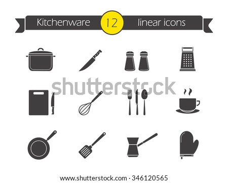 Restaurant Kitchen Toolste kitchenware linear icons set kitchen tools stock vector 412644163 Restaurant Kitchen Toolste kitchenware linear icons set kitchen tools stock vector 412644163