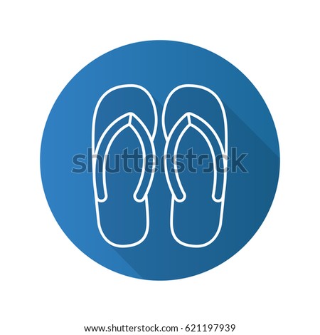 Flip Flops Linear Icon Thin Line Stock Vector Shutterstock