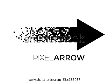 pixel arrow pixel logo design arrow stock vector royalty free
