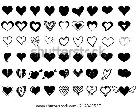 Heart Icons Stock Vector 212863537 - Shutterstock