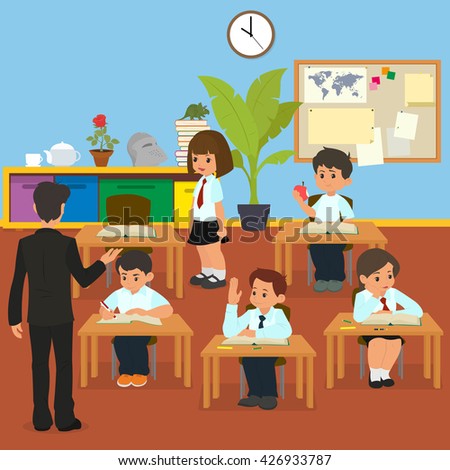 School Lesson School Children Classroom Lesson Stock Vector 426933787 ...