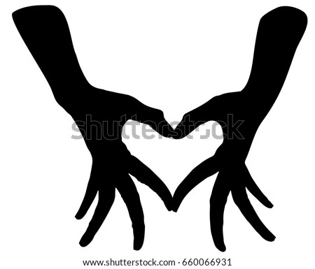 Hands Heart Silhouette Stock Vector 113929351 - Shutterstock