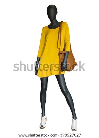 Fulllength Female Mannequin Dressed Yellow Dress Stock Photo 398527027 ...