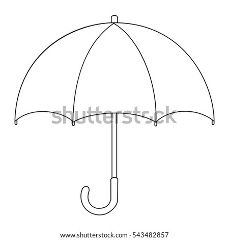 Illustration Black White Isolated Umbrella Cartoon Stock Illustration ...