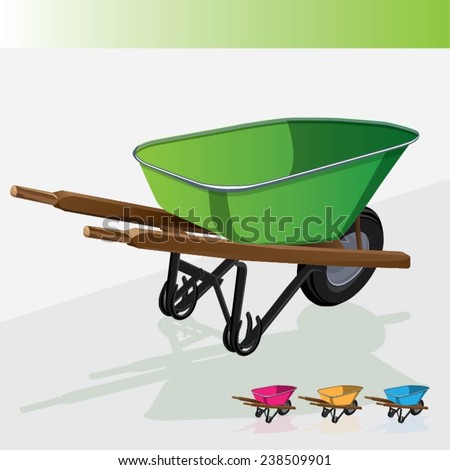 Vector illustration industrial wheelbarrow . Tool for manual movement ...