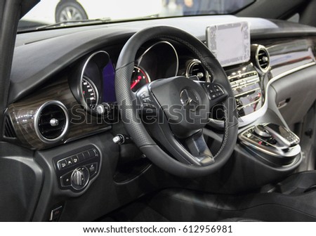 Serbia; Belgrade; March 29, 2017; Interior of the Mercedes-Benz Vito; the 53rd International Motor Show in Belgrade from March 24th to April 2nd, 2017.