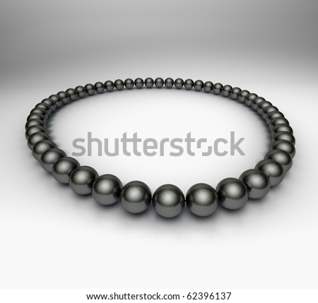 Pearl necklace Single pearl necklace in black and grey on a white background