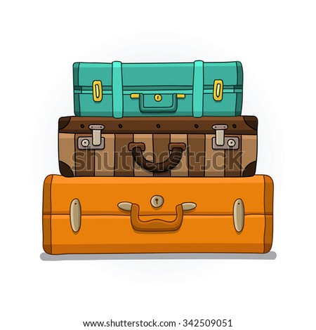 Stack Suitcases Flat Vector Illustration Stock Vector 279623918 ...