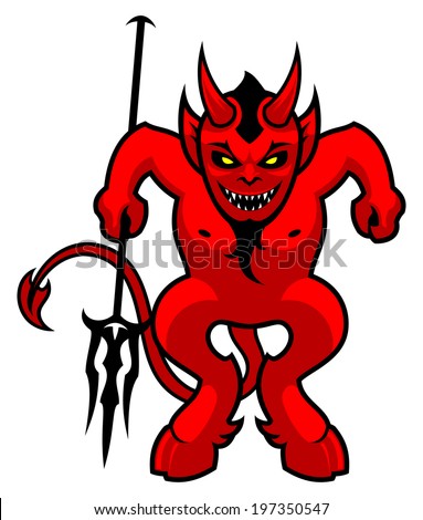 Cute Red Devil Stock Vector 197350547 - Shutterstock