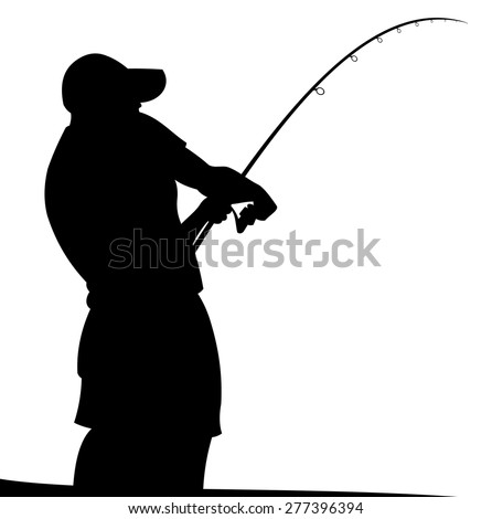 Man Fishing Rod Stock Vector 277396394 - Shutterstock