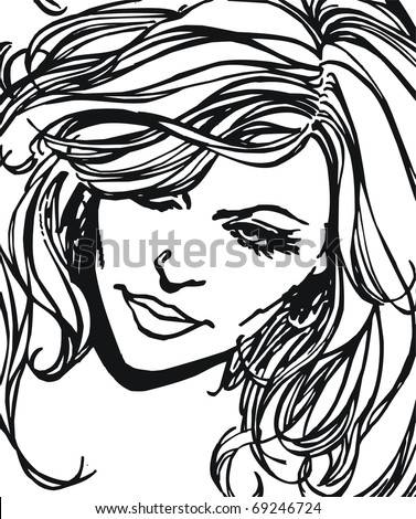Beautiful Woman Face Fashion Icon Stock Vector 140082196 - Shutterstock