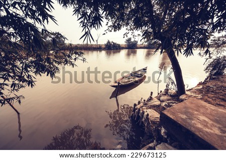 Boat on river, Hue, Vietnam