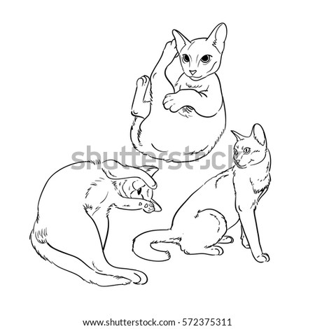 Vector Happy Cute Fun Kitten Cartoon Stock Vector 205380868 - Shutterstock