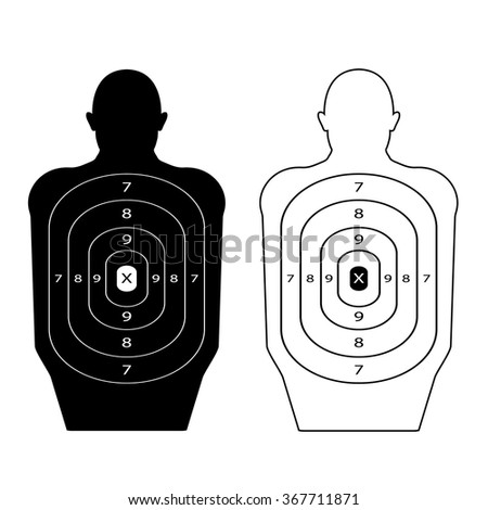 Gun Firing Range Target Shaped Like Stock Illustration 231359221 ...