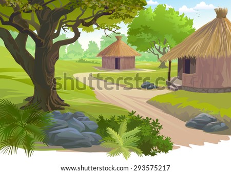 village scene vector shutterstock preview clip