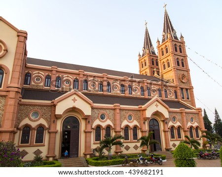 Buon Me Thuot, Vietnam - Mar 30, 2016: Buon Ho church in Buon Me Thuot province, central highland of Vietnam