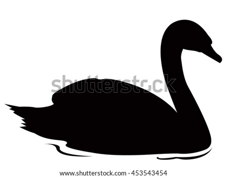 Swan Silhouette Vector Illustration Stock Vector 453543454 - Shutterstock