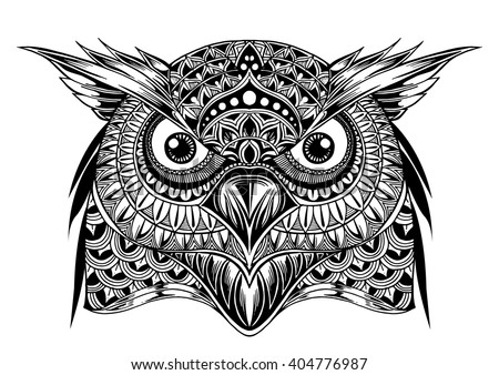 vector t shirt owl Vector 404776987 Owl Hand Stock Black Drawn Vector Face