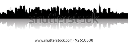 Stock Images similar to ID 96513874 - cartoon skyline silhouette of...