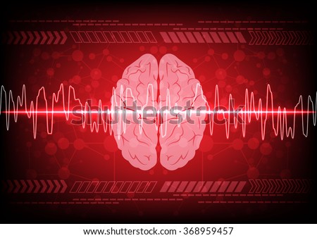 Abstract brain wave concept on blue background technology. illustration vector design Abstract brain wave concept on blue background technology. illustration vector design