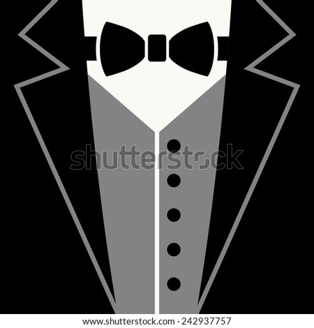 Black Tie Suit Vector Illustration Stock Vector 242937757 - Shutterstock