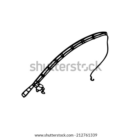 Drawing Fishing Rod Stock Vector 78062119 - Shutterstock