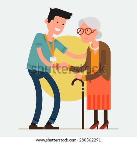 https://thumb7.shutterstock.com/display_pic_with_logo/2381402/280562291/stock-vector-modern-creative-flat-design-on-young-volunteer-man-caring-for-elderly-woman-adult-man-helping-and-280562291.jpg