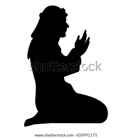 Silhouette Muslim Praying Stock Illustration 55682584 - Shutterstock