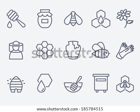 Honey and beekeeping icons
