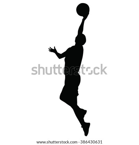 Shooting Basketball Player Vector Silhouette Stock Vector 386430631 ...