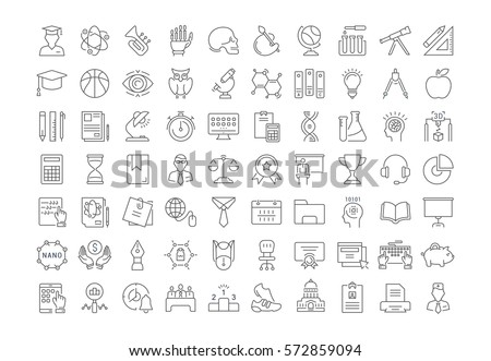 postgraduate student vector Stock 572859094 Sign Line Symbols Icons Vector Vector Set