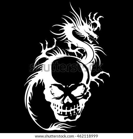 dragon vector skull Stock Skull Dragon 462119005 Illustration Vector