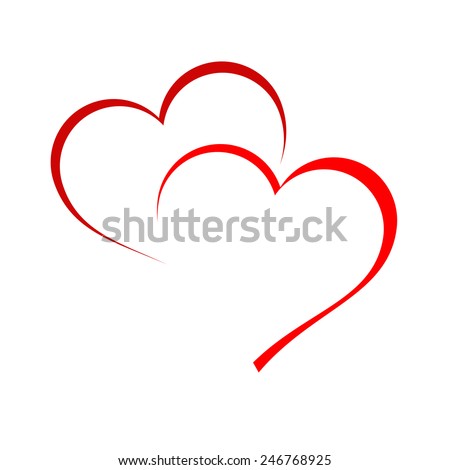 Vector sign two hearts