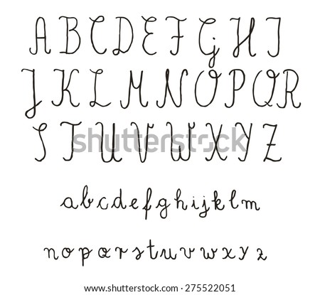 Hand Drawn Alphabet Set Pencil Texture Stock Vector 272991935 ...