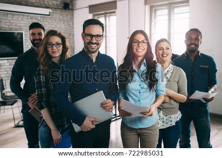 Successful company with happy workers