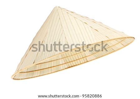Asian conical hat on the white background